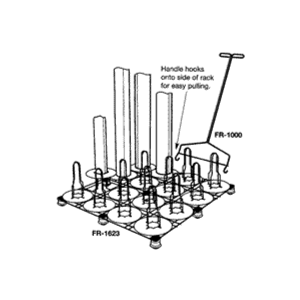 Vinyl Floor Rack - Chrome Plated 16 Roll Capacity